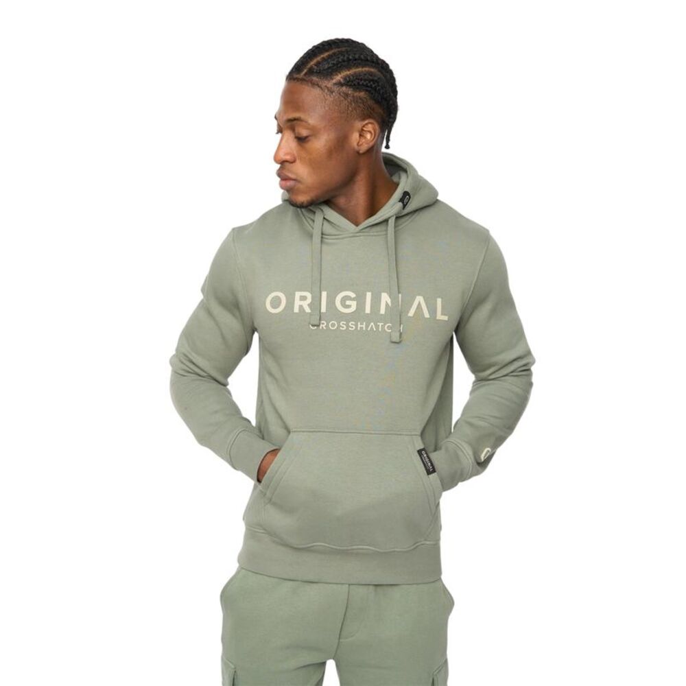 Crosshatch Mens Bardon Hoodie / Olive